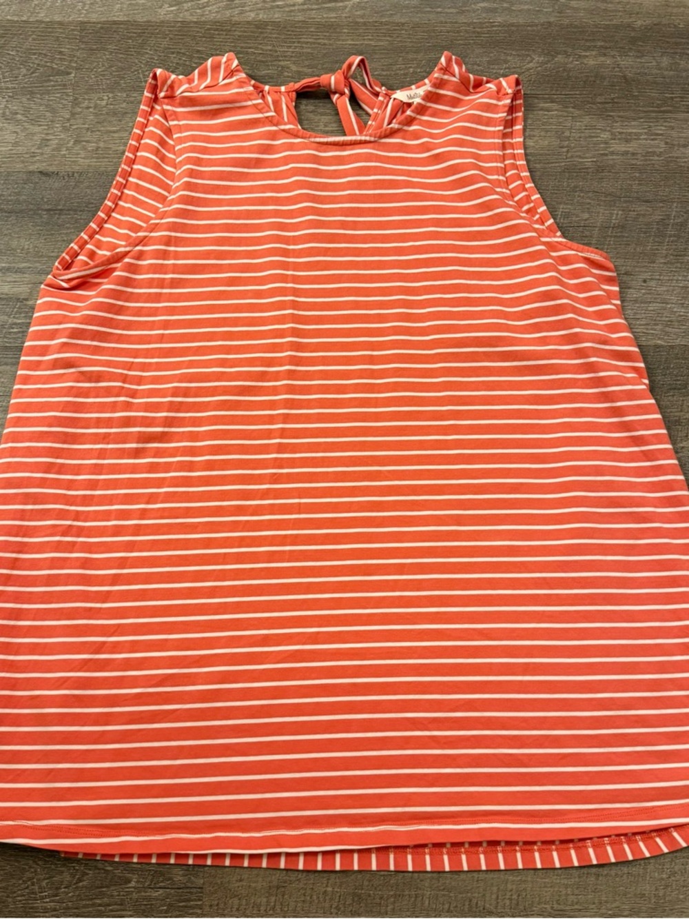 Matilda Jane Coral and White Striped Tie-Back Sleeveless Top